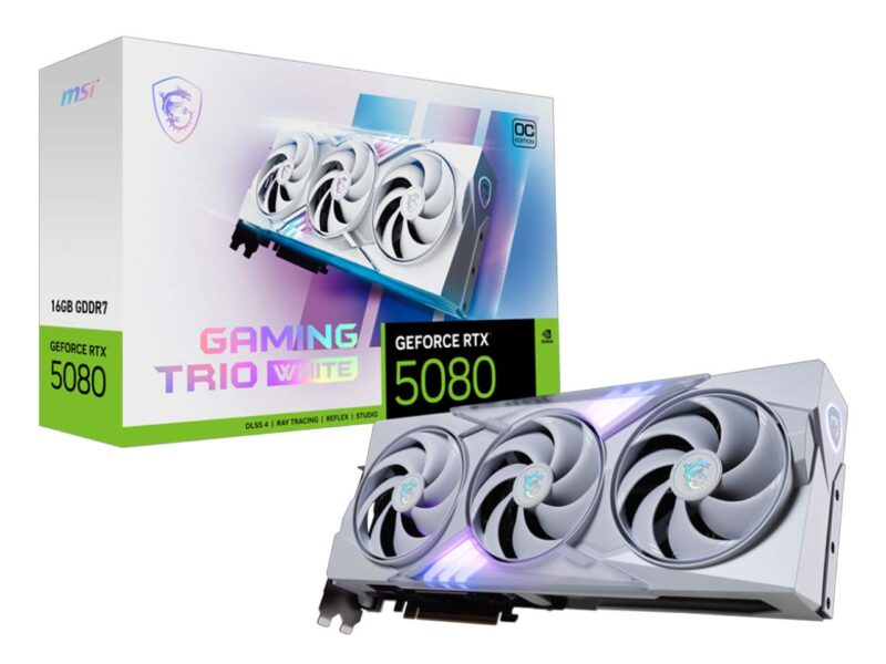 کارت گرافیک ام اس آی مدل MSI GeForce RTX 5080 GAMING TRIO 16G White OC - Image 1