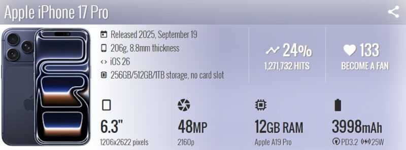 گوشی موبایل اپل مدل iPhone 17 Pro ZAA تک سیم کارت + eSim ظرفیت 256 گیگابایت و رم 12 گیگابایت - نات اکتیو - Image 2
